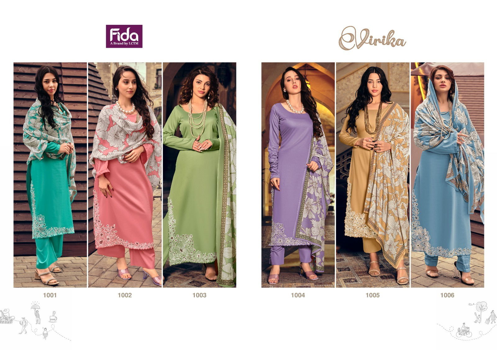 Verika By Fida Cotton Satin Embroidery Designer Salwar Kameez Wholesale Market In Surat With Price
